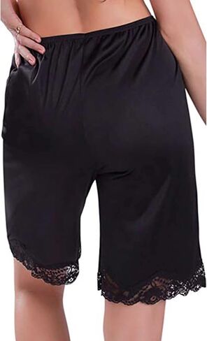 Women Culotte Half Slips Satin Bloomer Pettipants Under Dresses Lace Trim Pants Elastic Waist Liner Slip Shorts in Saudi Arabia