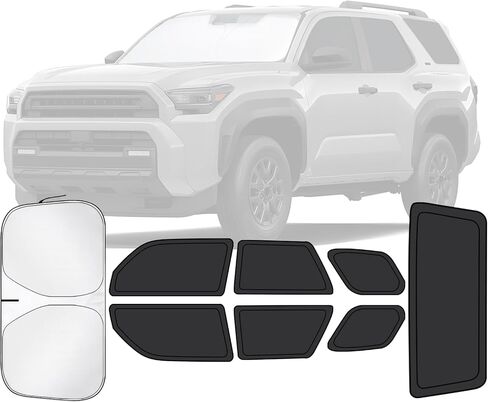 Car Window Shades for Toyota 4Runner 2010-2024 Accessories - Full Set 8PCS Side Window Sunshades with Memory Frame & Blackout Fabric, Privacy UV Shield for Camping/Travel in Saudi Arabia
