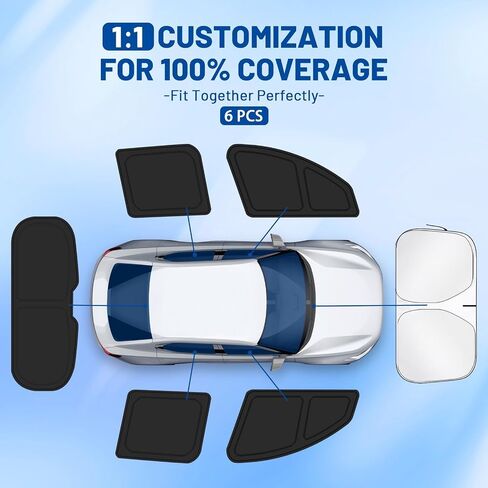 Car Window Shades for Toyota 4Runner 2010-2024 Accessories - Full Set 8PCS Side Window Sunshades with Memory Frame & Blackout Fabric, Privacy UV Shield for Camping/Travel in Saudi Arabia