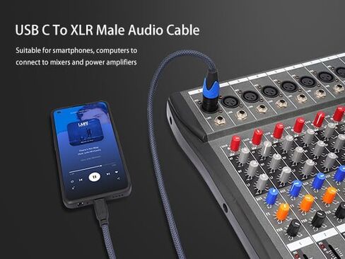 USB C to XLR Male Cable,USB Type C to XLR Male Output Cable,USB C Microphone Cable USB Type-C Male to XLR Male Channel Cord Connector for Amplifier, Speaker,Mixer Console etc,13Ft USB C to XLR Cable in Kuwait