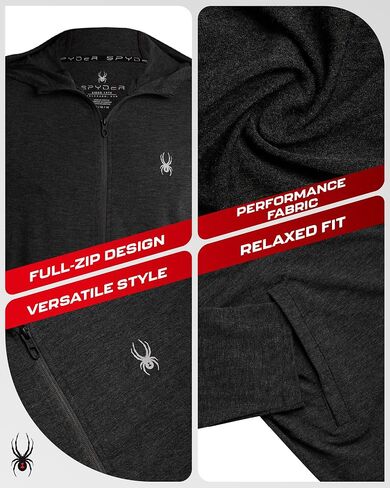 Hoodies الرياضي Spyder - الكامل zip upf 30+ هوديس خفيفة الوزن للتنفس للرجال - قميص ذي غطاء محرك الرطوبة in Saudi Arabia
