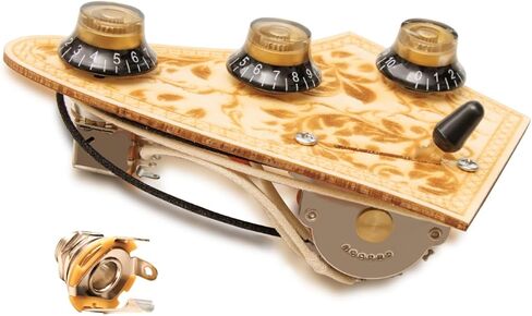 Prewired 𝗪𝗶𝗿𝗶𝗻𝗴 𝗛𝗮𝗿𝗻𝗲𝘀𝘀 for Electric Guitar with Triple Single Coil Pickups, Presoldered Wiring Kit Included Smooth 5-way Blade Switch Push-pull Tone 1 Volume Pots Orange Capacitor, White in Kuwait