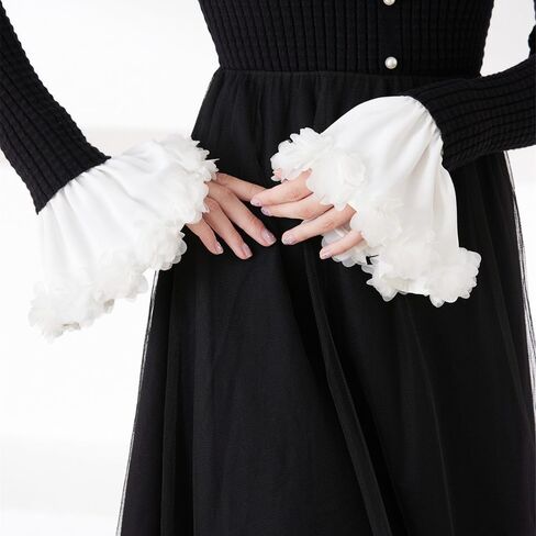 AUOCATTAIL Floral Flared Cuff Bubble Fake Sleeves Wrist Cuffs for Women Gloves Party Costume Accessories Decoration in Saudi Arabia