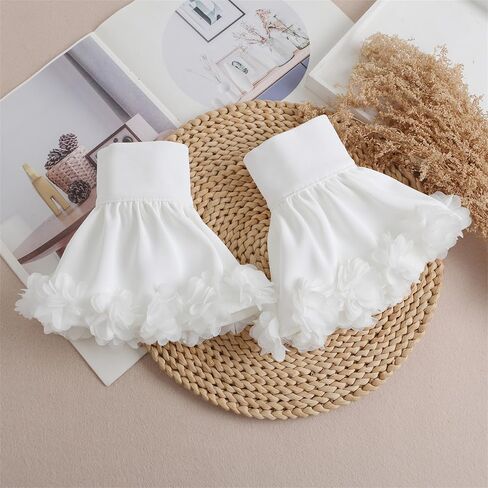 AUOCATTAIL Floral Flared Cuff Bubble Fake Sleeves Wrist Cuffs for Women Gloves Party Costume Accessories Decoration in Saudi Arabia