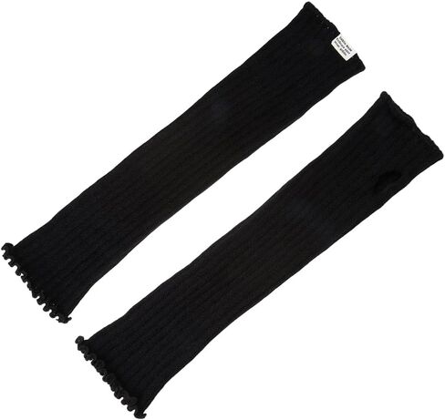 CREATCABIN Arm Warmers Long Sleeve Fingerless Gloves Knitted Soft Elbow Length Arm Warmers Comfortable Cloth Gothic Skateboard Punk Sleeves Thumb Hole for Women Men Black 15.4 x 3.4 Inch in Saudi Arabia