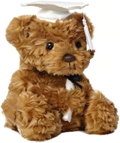 Aurora World Graduation - 8.5 بوصة Wagner Bear Graduation - قبعة بيضاء قطيفة باللون البني in Saudi Arabia