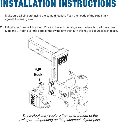 B & W Trailer Hitches Tow & Stow Pin Lock - Lock All -in -One لدامن التعديل - TS51241 in Saudi Arabia