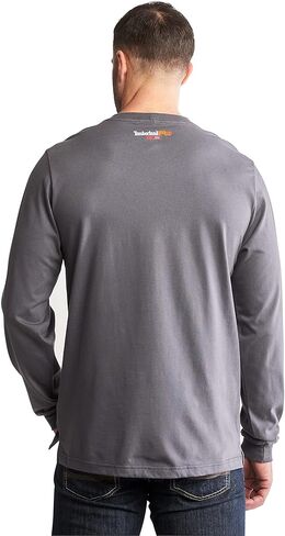 Timberland Pro Men Men's Fr Cotton Core T-Shirt Longeve Sleeve Pocket ، الفحم in Saudi Arabia