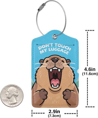 Fun Luggage Tags for Suitcases Leather Name Tag for Luggage Cute Travel Baggage Tags for Carnival Cruise Ships with Funny Patter 2pcs (Dog) in Kuwait
