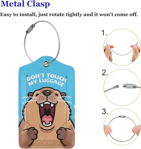 Fun Luggage Tags for Suitcases Leather Name Tag for Luggage Cute Travel Baggage Tags for Carnival Cruise Ships with Funny Patter 2pcs (Dog) in Kuwait