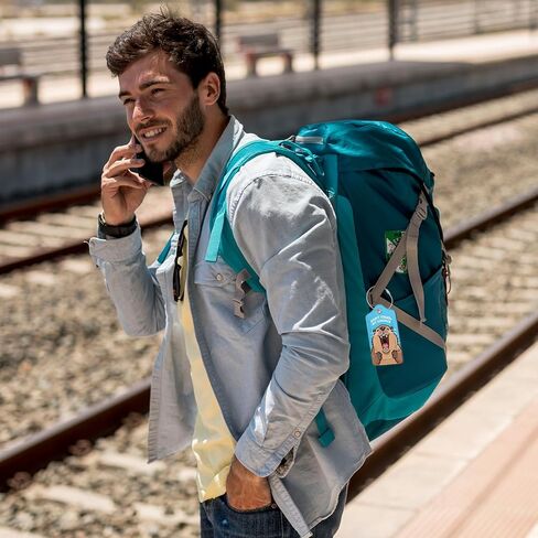 Fun Luggage Tags for Suitcases Leather Name Tag for Luggage Cute Travel Baggage Tags for Carnival Cruise Ships with Funny Patter 2pcs (Dog) in Kuwait