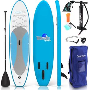 SereneLife Inflatable Stand Up Paddle Board (6 Inches Thick) with Premium SUP Accessories, Seat & Carry Bag | Bottom Fin for Paddling, Surf Control, Non-Slip Deck | Youth & Adult Standing Boat in Saudi Arabia