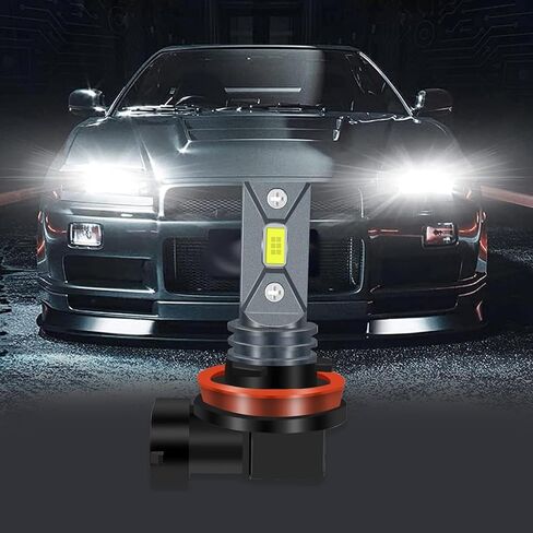 Hocolo 2x F2 H11 H8 H9 6000K Car LED LED أضواء الضباب استبدال مصابيح الهالوجين ، 3570 CSP-Chips 80W 8000LM ، إكسسوارات مصباح مركبة ماء ساطعة IP68 (أبيض ، H11/H8/H9) in Kuwait