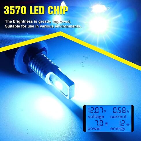 Hocolo 2x F2 H11 H8 H9 6000K Car LED LED أضواء الضباب استبدال مصابيح الهالوجين ، 3570 CSP-Chips 80W 8000LM ، إكسسوارات مصباح مركبة ماء ساطعة IP68 (أبيض ، H11/H8/H9) in Kuwait