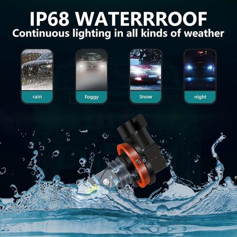 Hocolo 2x F2 H11 H8 H9 6000K Car LED LED أضواء الضباب استبدال مصابيح الهالوجين ، 3570 CSP-Chips 80W 8000LM ، إكسسوارات مصباح مركبة ماء ساطعة IP68 (أبيض ، H11/H8/H9) in Kuwait