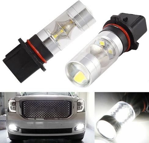 P13W LED الضباب LID LIGHT LIGHT RUNTY LIGHT LIGHT DRL PLUBS XENON WHITE 6000K 12277 PSX26W Super Bright High Power for Car Truck Elimation in Saudi Arabia