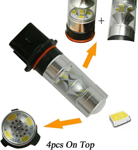 P13W LED الضباب LID LIGHT LIGHT RUNTY LIGHT LIGHT DRL PLUBS XENON WHITE 6000K 12277 PSX26W Super Bright High Power for Car Truck Elimation in Saudi Arabia