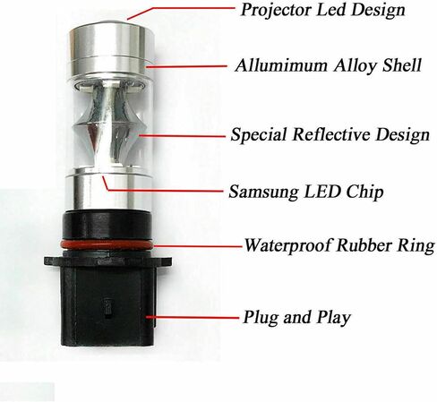 P13W LED الضباب LID LIGHT LIGHT RUNTY LIGHT LIGHT DRL PLUBS XENON WHITE 6000K 12277 PSX26W Super Bright High Power for Car Truck Elimation in Saudi Arabia