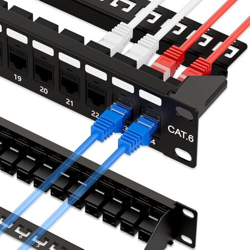 iwillink 48 منفذ 19 بوصة RJ45 من خلال مقرنة 2U Cat6 لوحة التصحيح UTP بدون شريط خلفي، جدار أو حامل، متوافق مع كابلات Cat5، Cat5e، Cat6 in Kuwait