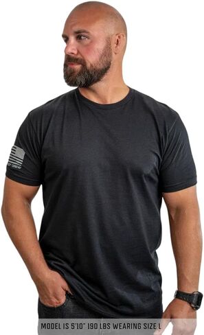 Men 3 Pack Essentials بأكمام طويلة ، قميص طازج طويل الأكمام ، تي شيرت أمريكان رسومية ، الولايات المتحدة الأمريكية in Kuwait