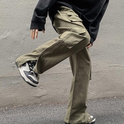 Men's Slim-Straight Cargo Pants Cotton Multi-Pockets Tactical Outdoor Work Pants in Saudi Arabia