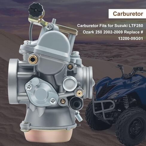المكربن ​​+ صمام الوقود بيتكوك لـ Su-zuki Ozark LTZ 250 Quadsport 250 Carb 2004-2009 LTF 250 2x4 2WD 2002-2009 مفتاح إيقاف، 13200-05G01 in Saudi Arabia