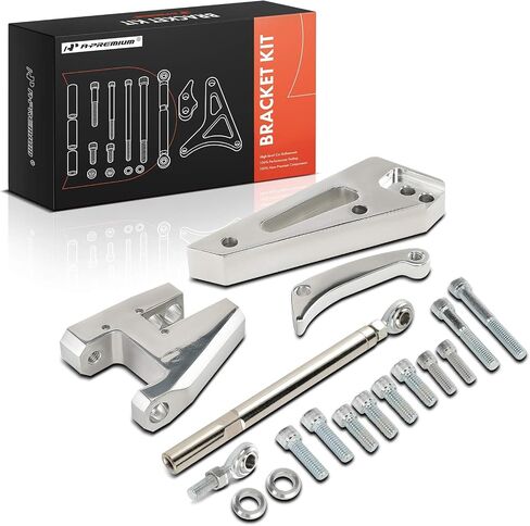 A-Premium Polished Aluminum Alternator Bracket Kit Compatible with Chevy Small Block 1955-1968, with Short Water Pump in Saudi Arabia