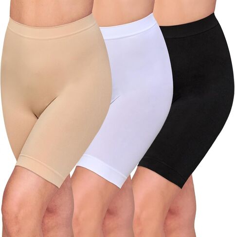 Women's Slip Shorts for Under Dresses Anti Chafing High Waisted Seamless Smooth Safety Shorts in Saudi Arabia