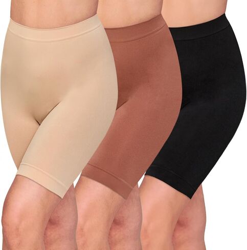 Women's Slip Shorts for Under Dresses Anti Chafing High Waisted Seamless Smooth Safety Shorts in Saudi Arabia