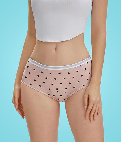 Teen Girls Period Underwear, Menstrual Leak-Proof Heavy Flow Absorbency Washable Protective Cotton Panties 4 Pack in Saudi Arabia