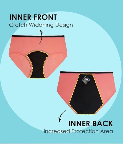 Teen Girls Period Underwear, Menstrual Leak-Proof Heavy Flow Absorbency Washable Protective Cotton Panties 4 Pack in Saudi Arabia
