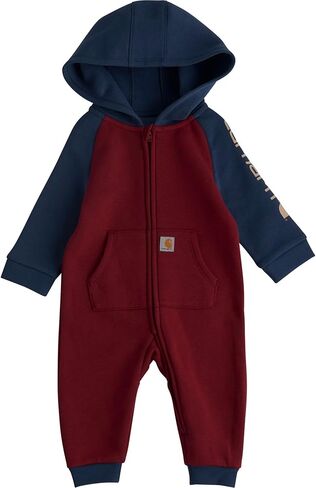 Carhartt Boys Long-Sleeve Zip-Front Hooded Coverall, Carhartt Brown Solid, 9 Months in Saudi Arabia