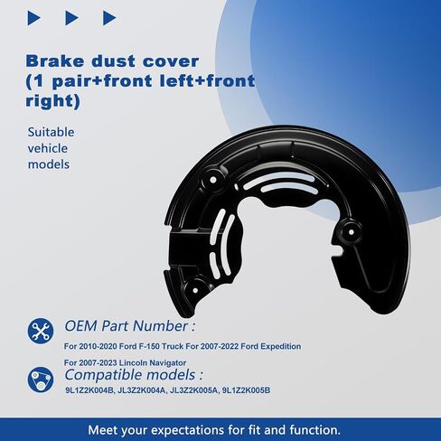 2PCS Brake Dust Shield Splash Front Left & Right Side for 2010-2020 F-150, 2007-2022 Expedition, 2007-2023 Navigator Replacement 9L1Z2K004B 9L1Z2K005B in Saudi Arabia