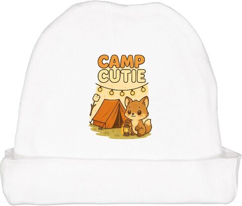 inktastic Camp Cutie Adorable Fox Camping Adventure Baby Beanie Hat in Saudi Arabia
