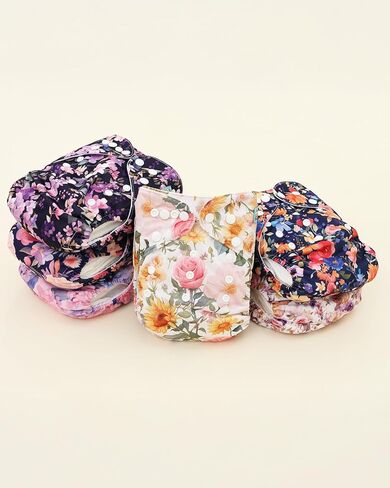 ALVABABY Baby Cloth Diaper 6 Pack with 12 Inserts One Size Cloth Diaper Covers Adjustable Washable Reusable for Baby Girls and Boys in Kuwait