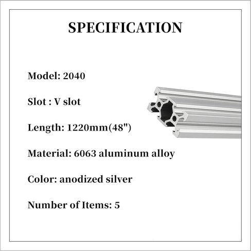 BELLA BAYS 10pcs 78.74 inch 2000mm 2020 T Slot Aluminum Extrusion Profile European Standard Anodized Black Extruded Linear Rail Guide Frame for 3D Printer Laser Engraving Machine CNC Workbench DIY in Kuwait