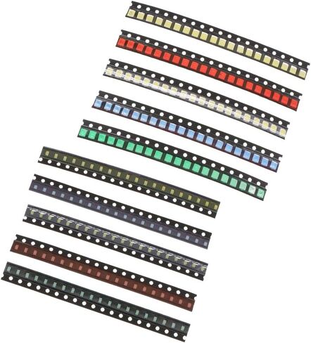 24 Values 1200PCS 0603 0805 1206 SMD LED Diode Lights Assorted Kit,Super Bright Lighting Bulb Lamps,Electronics Components Light,Emitting Diodes,Yellow, red, Blue, Green, White, orange in Saudi Arabia
