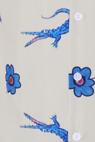 قميص Lochlan Ratliff Mens White Lotus Cosplay Costume Clocodile Printed Beach Hawaiian Terts in Kuwait