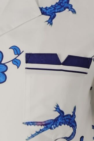 قميص Lochlan Ratliff Mens White Lotus Cosplay Costume Clocodile Printed Beach Hawaiian Terts in Kuwait