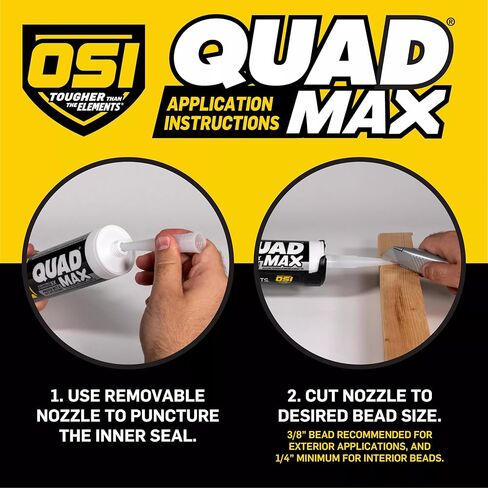 OSI Quad Max Window, Door and Siding Sealant, Clear, 9.5 fl oz Cartridge, Pack of 12 in Kuwait