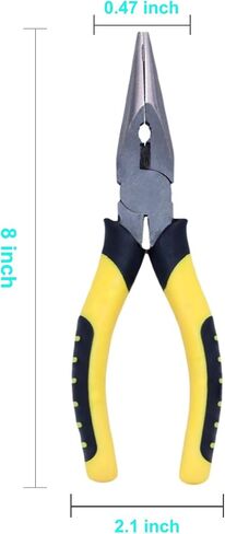 8-Inch Needle Nose Pliers: Paper Clamp Precision, Premium Heavy-Duty CRV Steel, Large Soft Grip with Wire Cutter,Chrome Vanadium Steel Long Nose Cutting Pliers in Kuwait