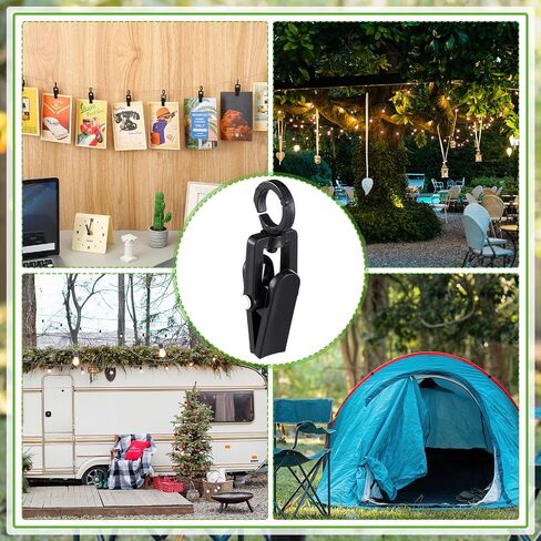 50 Pcs RV Awning Light Clips Clear Curtain Hooks with Clips 360° Camper Trailer Christmas Party String Light Holder Hanger with Ring for Caravan Curtain Wall Banners Photos Display Decor in Saudi Arabia