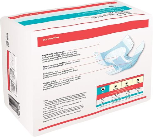 Covidien 75343101 Incontinent Brief Wings Choice Plus Tab Closure Large Disposable Heavy Absorbency 66034 Box of 18 in Saudi Arabia