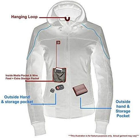 Milwaukee Leather Women's Textile Motorcycle Riders Jacket with Hoodie - Year Round Wear - Large - Large in Saudi Arabia