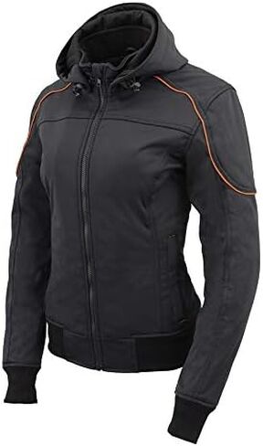 Milwaukee Leather Women's Textile Motorcycle Riders Jacket with Hoodie - Year Round Wear - Large - Large in Saudi Arabia