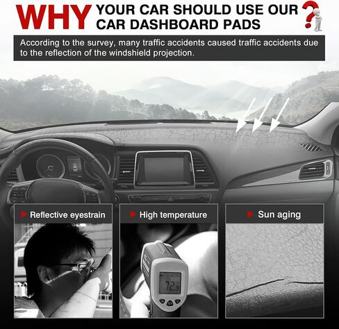 Autorder Dashboard Cover Mat for 2008-2012 2013 2014 Hyundai Genesis Sedan 4 Door Accessories Dash Cover Upgrade Velvet Dash Mat Sunshade Glare UV Rays Protector in Saudi Arabia