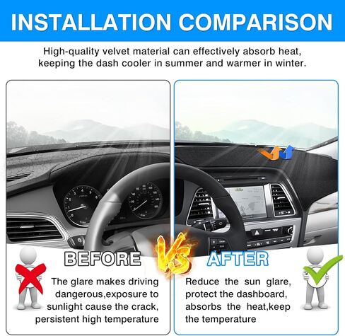 Autorder Dashboard Cover Mat for 2008-2012 2013 2014 Hyundai Genesis Sedan 4 Door Accessories Dash Cover Upgrade Velvet Dash Mat Sunshade Glare UV Rays Protector in Saudi Arabia