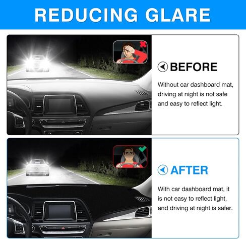 Autorder Dashboard Cover Mat for 2008-2012 2013 2014 Hyundai Genesis Sedan 4 Door Accessories Dash Cover Upgrade Velvet Dash Mat Sunshade Glare UV Rays Protector in Saudi Arabia
