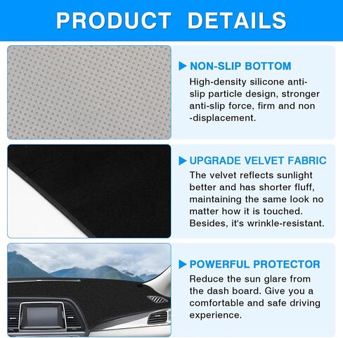 Autorder Dashboard Cover Mat for 2008-2012 2013 2014 Hyundai Genesis Sedan 4 Door Accessories Dash Cover Upgrade Velvet Dash Mat Sunshade Glare UV Rays Protector in Saudi Arabia