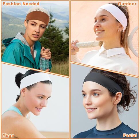 6pcs عصابات الرأس الرياضية للنساء ، عصابة رأس غير قابلة للانزلاق ، فرقة الرأس الممتلة العرق الموسعة ، مناسبة للياقة البدنية واليوغا والرياضة والتمرين in Kuwait